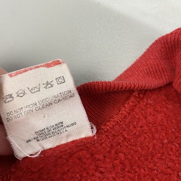 Vintage Guess Sweatshirt Mens Large Puff Paint Spellout Logo Red 80s 90s USA - Picture 10 of 11